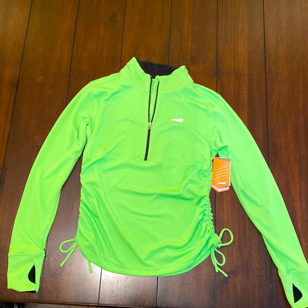 Avia Neon Green Pullover 1/2 Zip Activewear Medium
